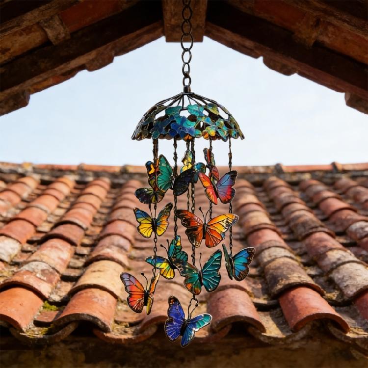 Beautiful Butterfly Wind Chimes for Outdoor Decoration Producing Gentle Melodies Enhancing Garden and Balconies