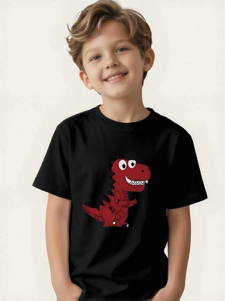 Children's Dinosaur Theme Short-sleeved T-shirt Boys and Girls Trendy Tops