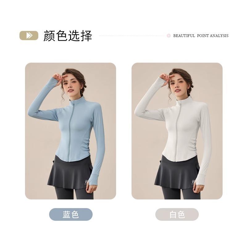 Yoga Clothing Women'S Spring Jacket Slim-Fit Sports Running Pilates Training Fitness Clothing Long Sleeve Top