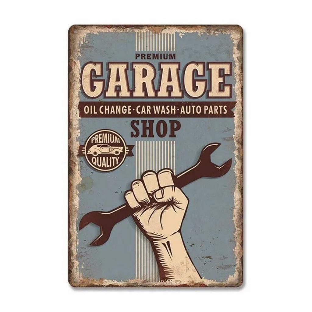 Classic Auto Garage Car Full Service Metal Tin Signs Wall Art Posters Plate Wall Decor for Bars Man Cave Cafe Clubs Garage Retro