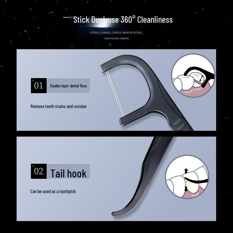 Hefengyu Deep Clean Double-Line Dental Floss Sticks