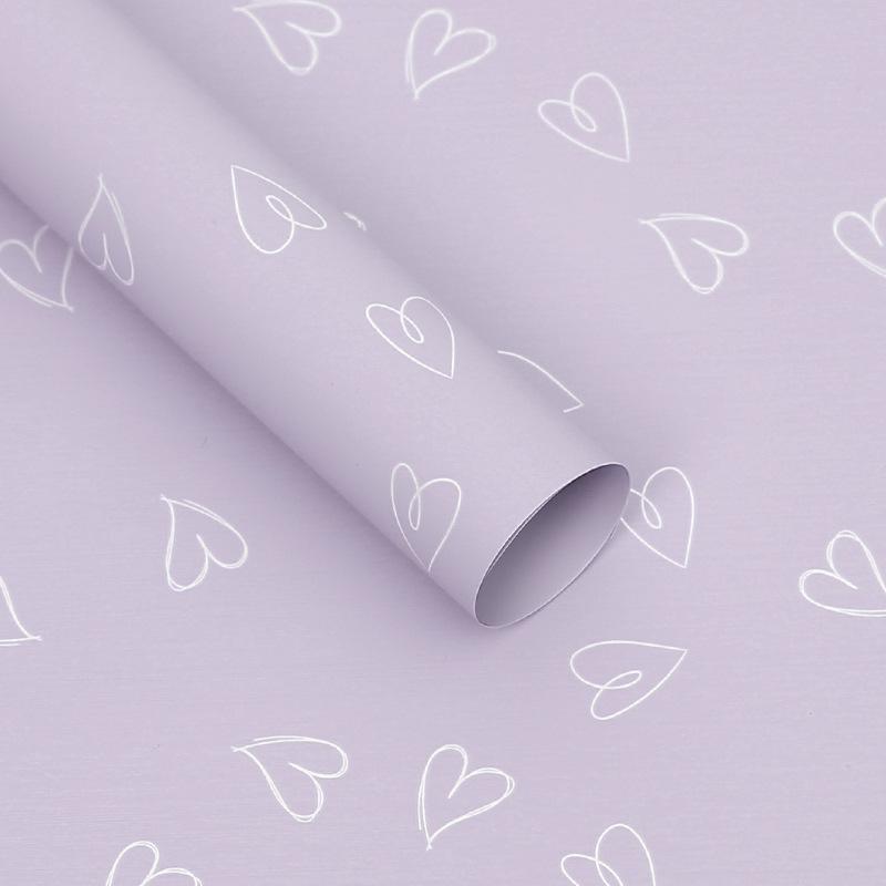 20Pcs Heart Printed Wrapping Paper Florist Bouquet Packaging Gift Wrapping Paper for Birthday Party DIY Craft Art Paper Roll