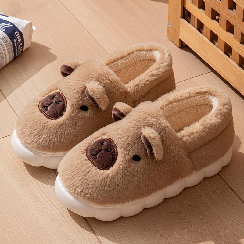Cotton slippers autumn and winter home cotton shoes bag heel wool slippers warm and velvet thick-soled couple cotton mop