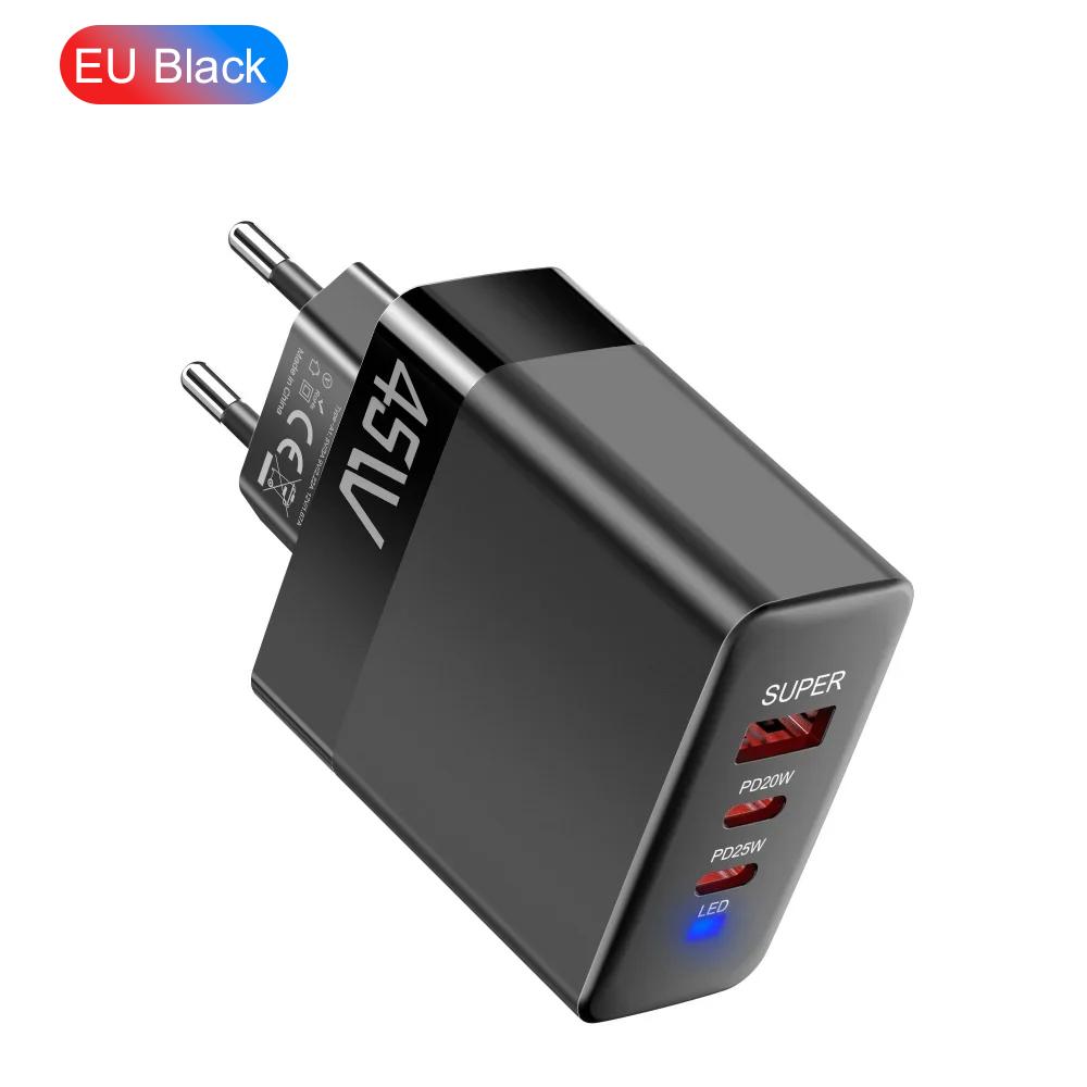 Încărcător USB PD 45W 3 Porturi Încărcare Rapidă QC3.0 Mufă EU/SUA/UK Adaptor Încărcător de Perete Pentru iPhone Xiaomi Samsung