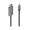 AISENS A109-0880 USB-C/DisplayPort 8K 1.8m Melns divvirzienu alumīnija pārveidotāja kabelis