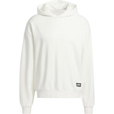 adidas Einfarbiger lockerer Hoodie Herren Tops Weiß IC2438