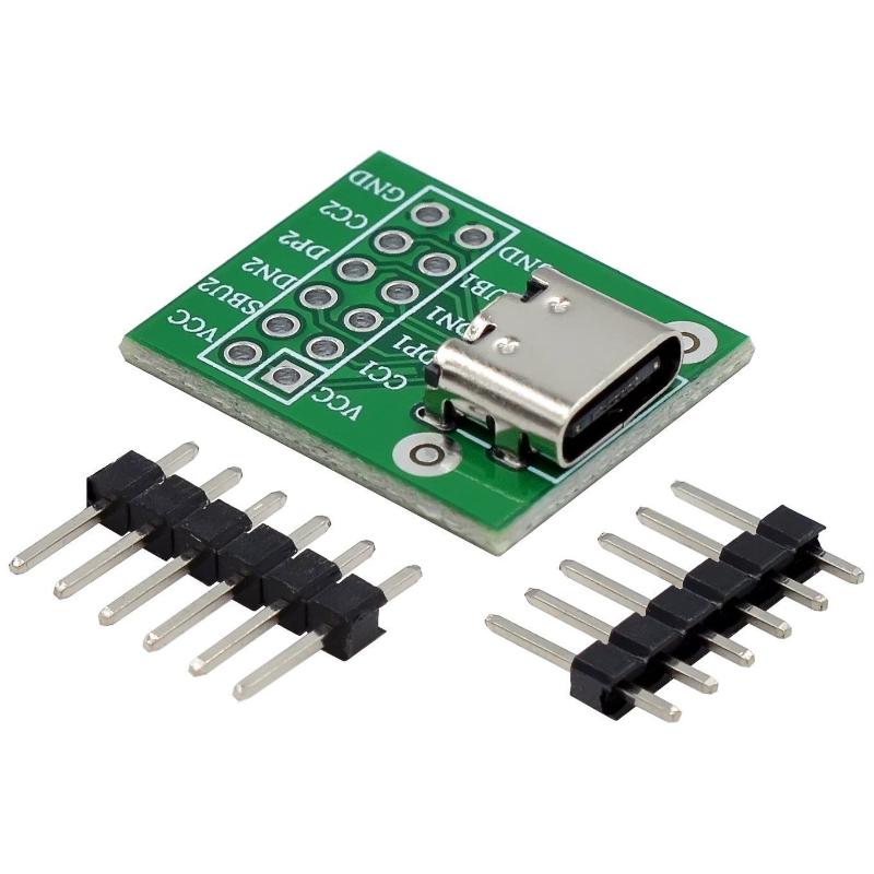 

1 Set Usb3.1 16P To 2.54 High Current Power Adapter Board Module Type-C Female Test Board For Arduino A2