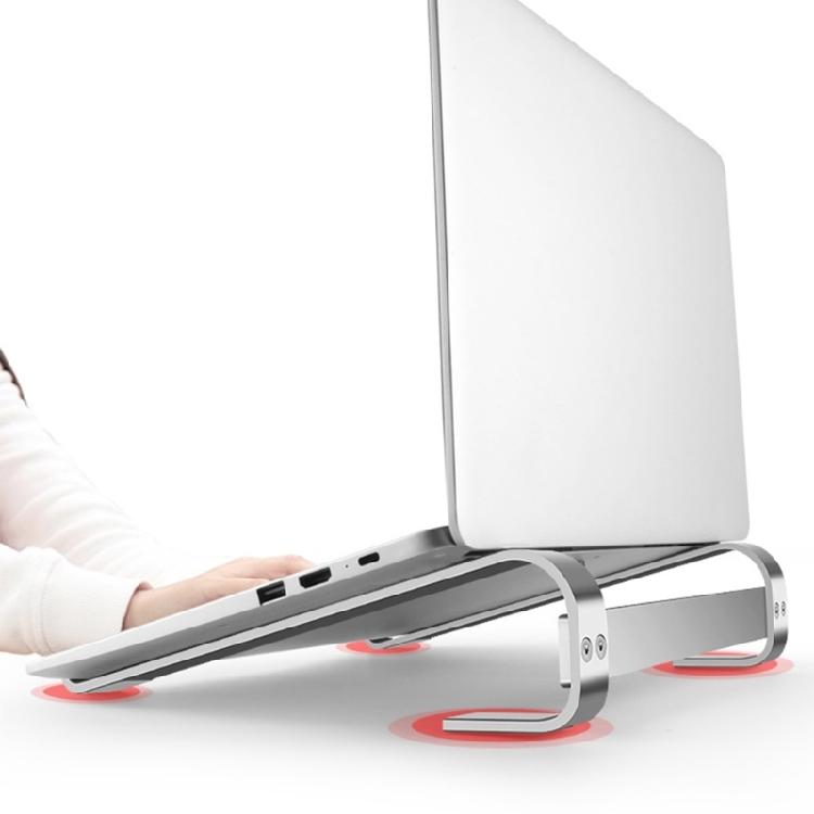 Wärmeableitender Aluminium-Computerständer für 10-18-Zoll-Laptops, Erhöhung mit rutschfester Silikonunterlage und langlebigem Rahmen-Halter
