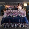 4pcs Bedding Set Fine Velvet Duvet Cover King Queen Size Thicken Quick Warm Coral Fleece Quilt Cover Bed Sheet Pillowcase