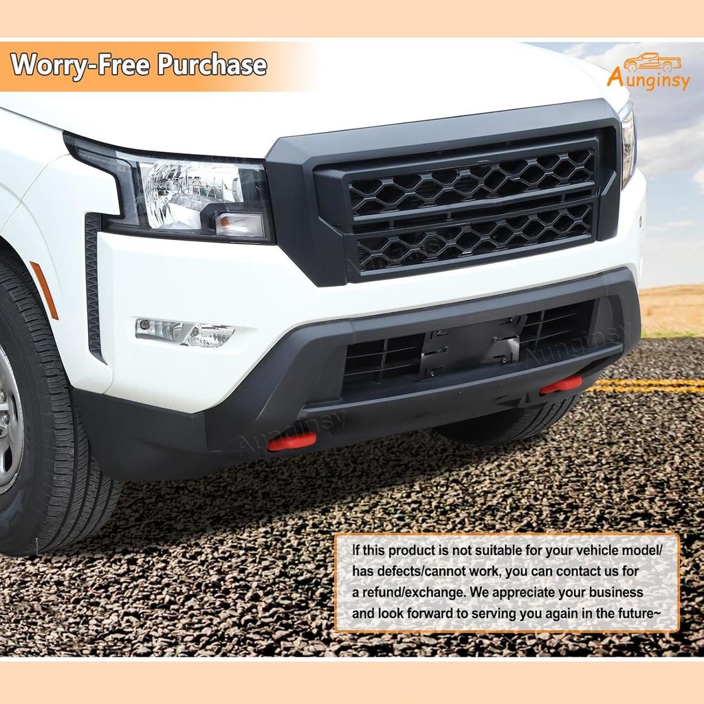 Aunginsy Front Bumper Tow Hook Covers Compatible with Nissan Frontier 2022-2025 Pickup Front Bumper Tow Trailer Hitch Receiver Cover Towing Hitch