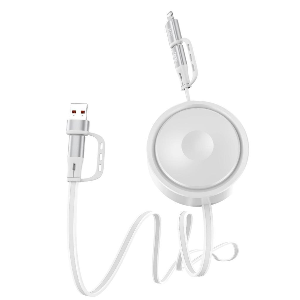 360° Rotating 100W Retractable Charging Cable for Apple, Type-C, Tablet, Watch, Phone