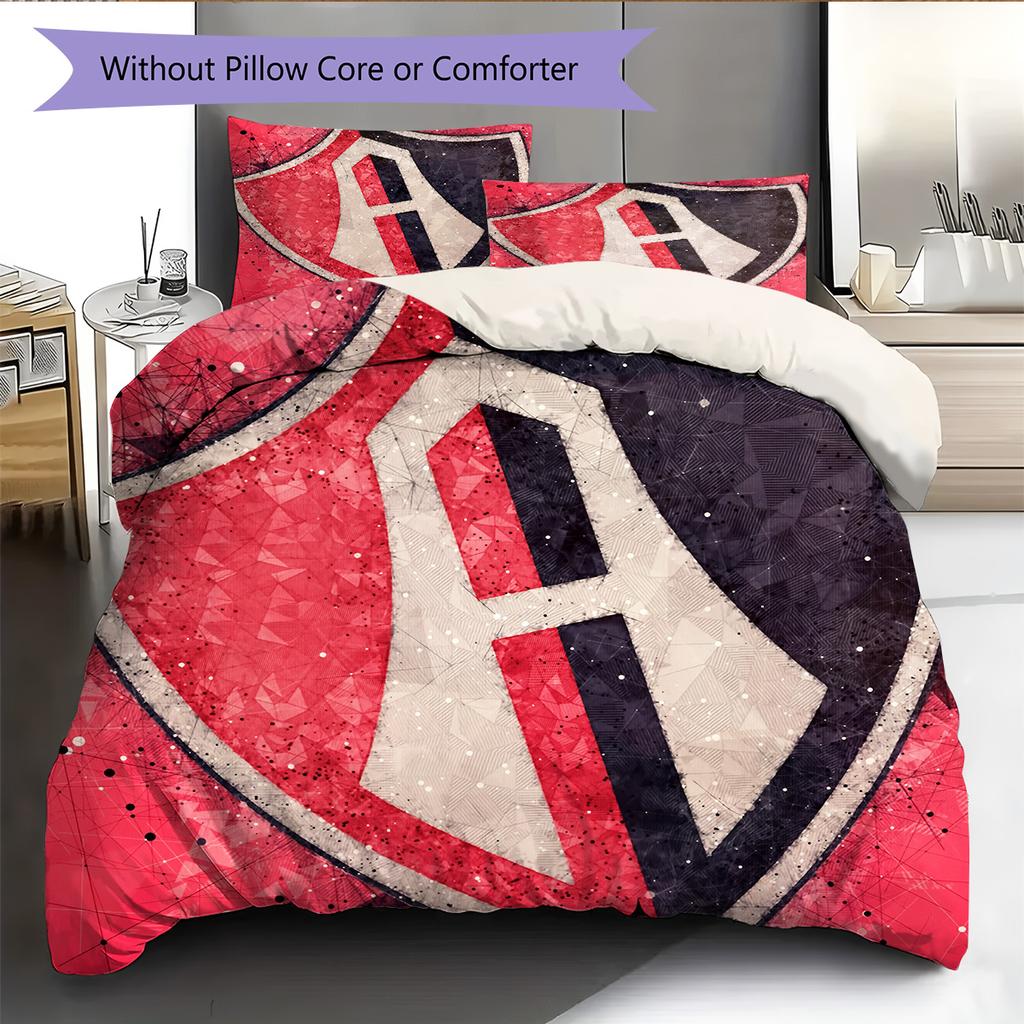 Atlas Football Club Pattern Bedding Quilt Set Home Decoration Gift (1 * duvet cover + 2 * pillowcase without core)