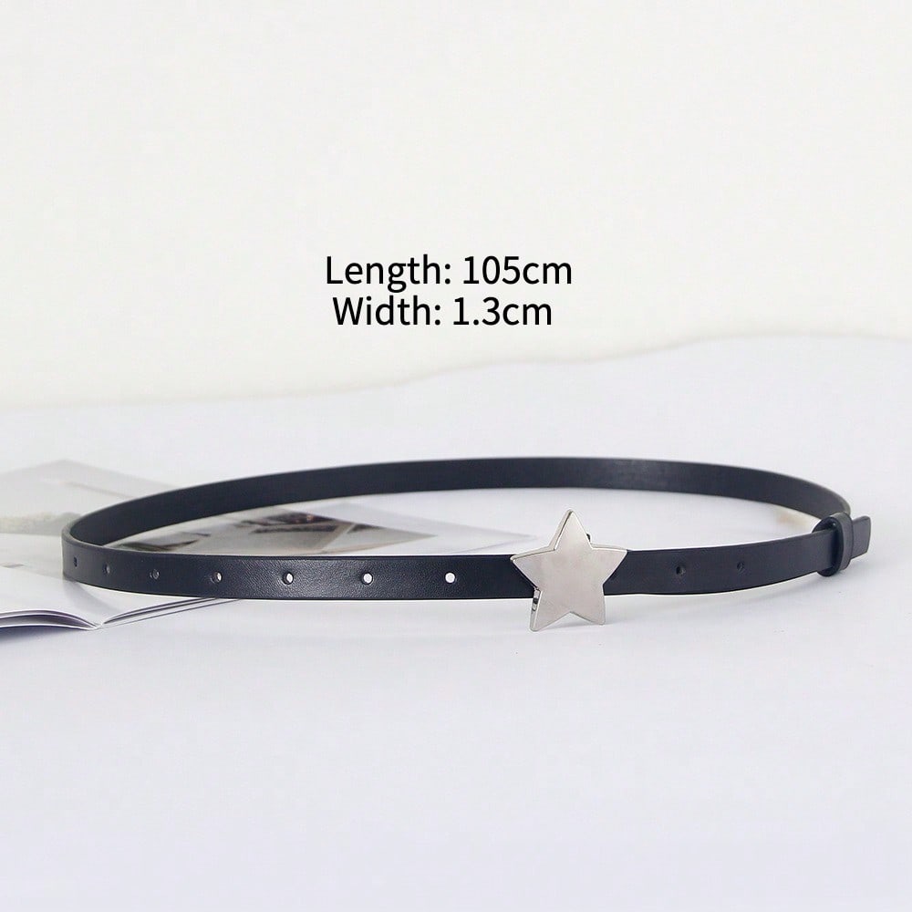 New Star Button Head Belt Women's Jeans Skirt Accessories Personalized Versatile Belt