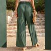 Women's Drawstring High-waisted Casual Wide-leg Trousers