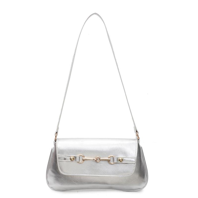 Nowadays, popular bags for women s niche design high-end one-shoulder crossbody bags are foreign and versatile underarm women s bags серебряный