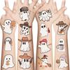 10Pcs Halloween Cute Ghost Temporary Tattoo Stickers Cartoon Horror Tattoos Stickers Waterproof Funny Decals For Kids Gift