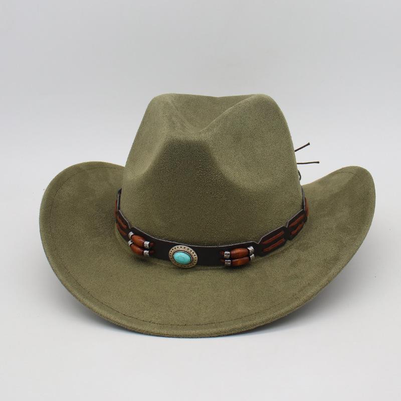 Cappello Western da Cowboy Transfrontaliero Vendita all'Ingrosso Calda Stile Etnico Cappello a Cilindro Tibetano Prateria Ciclismo Vacanza Parasole Cappello Protezione Solare