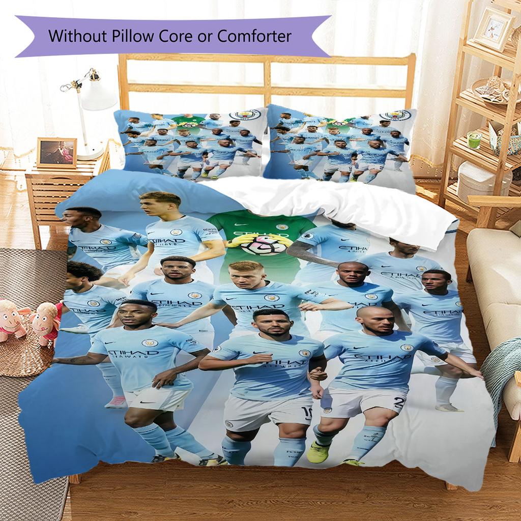 Rare MCFC Collects Bedding Quilt Set Quilt Cover Pillowcase Home Decoration Birthday Gift (1 * duvet cover + 2 * pillowcase, without core)