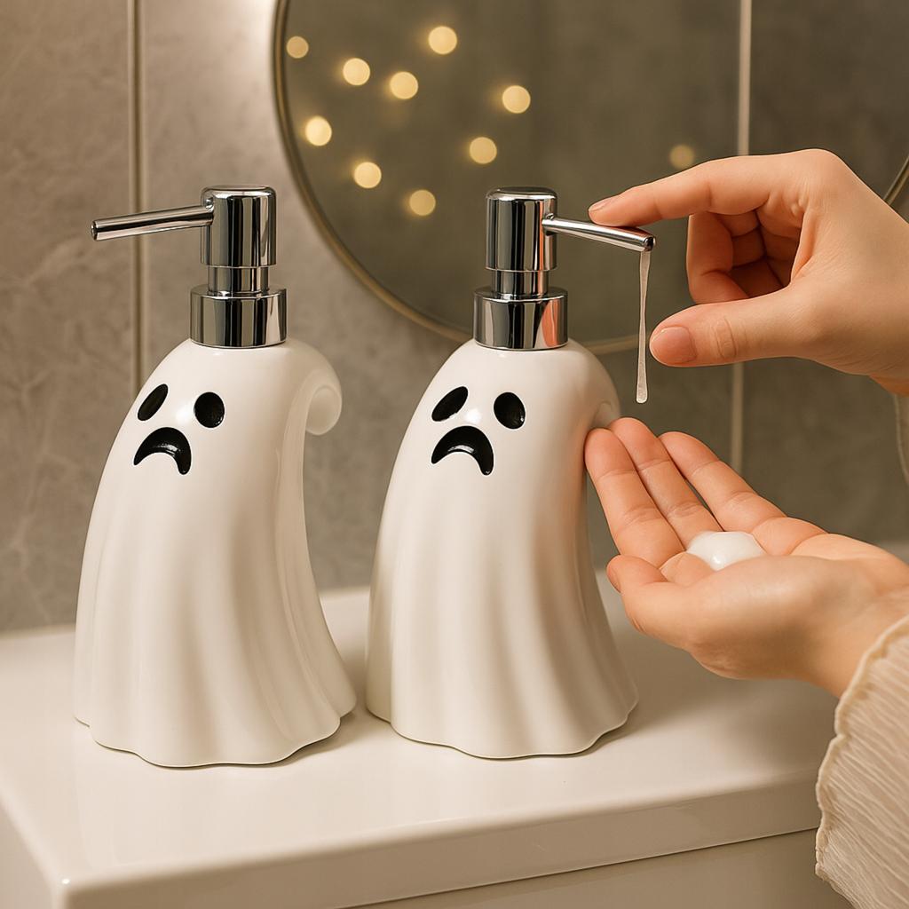Halloween Ghost Soap Dispenser Ceramic Soap Dish Deko 400 Ml