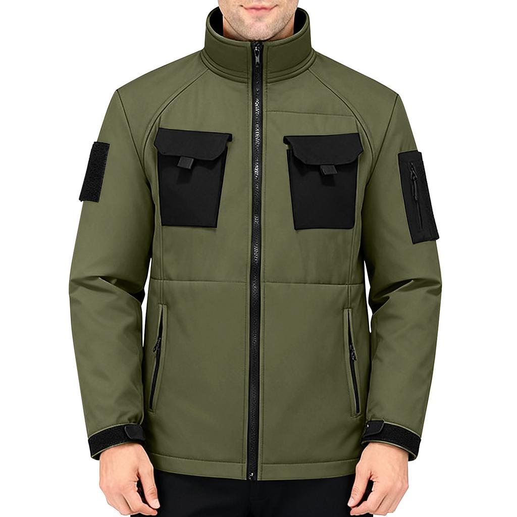 Men's Winter Colorblock Jackets Men's Fashion Trend Jackets Breathable Windproof Jackets Outdoor Sports Jackets
