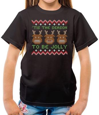 Tis The Season To Be Jolly Christmas - Kids T-Shirt - Xmas Funny Festive Santa