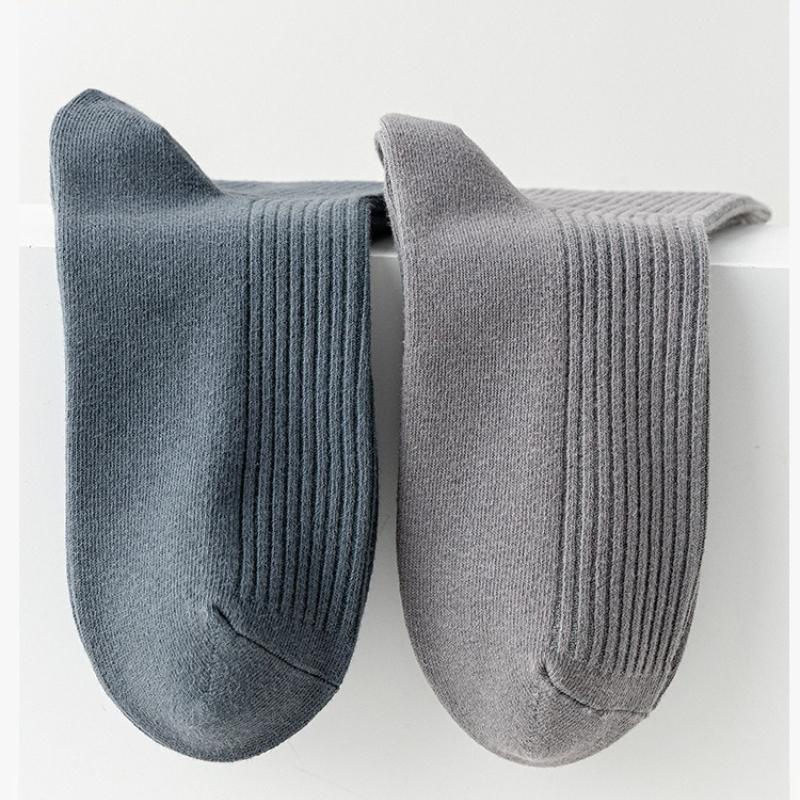 5Pairs Cotton Snow Socks Autumn Winter Middle Tube Thick Vertical Straight Board Plush Warmth Floor Sock