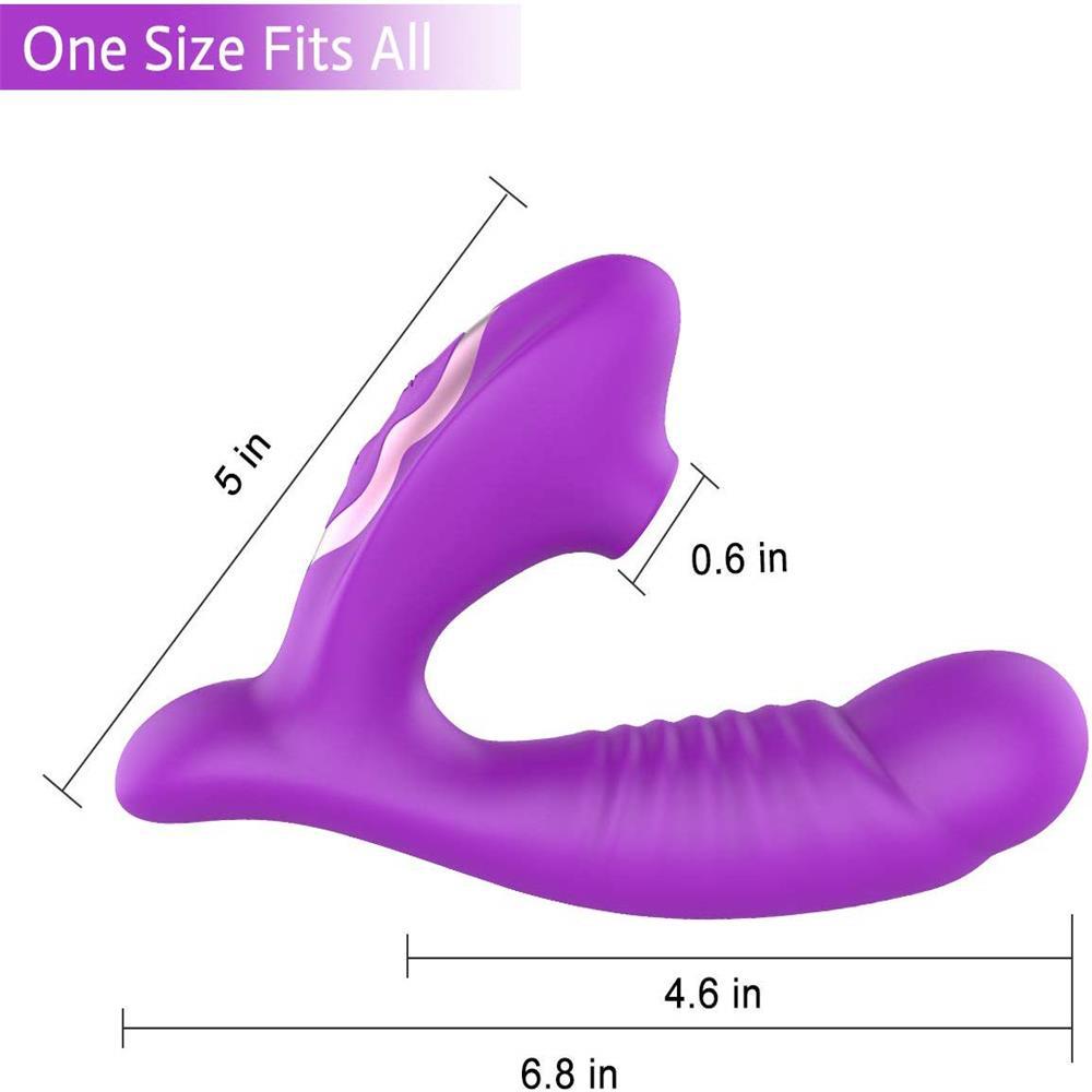 Clitoral Sucking G Spot Dildo Vibrator with 10 Powerful Modes Clit Sucker Rechargeable Clitoris Stimulator Sex Toys for Women