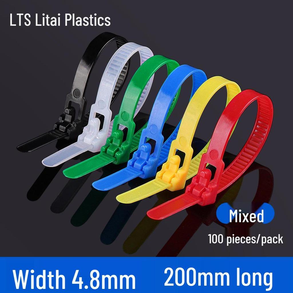 Fascette in nylon riutilizzabili 5x200mm, nere e bianche