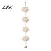 Bohemian Wall Art Braided Triangles Tapestry with Bell, Hanging Geometric Tapestry, Knotted Rope Soft Color Wooden Beads for Home Nursery Bedroom