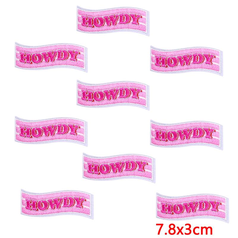 10PCS Wholesale Pink Bow Crown Lips Embroidery Patches For Clothing DIY Thermoadhesive Patches On Clothes Iron On Patch Backpack