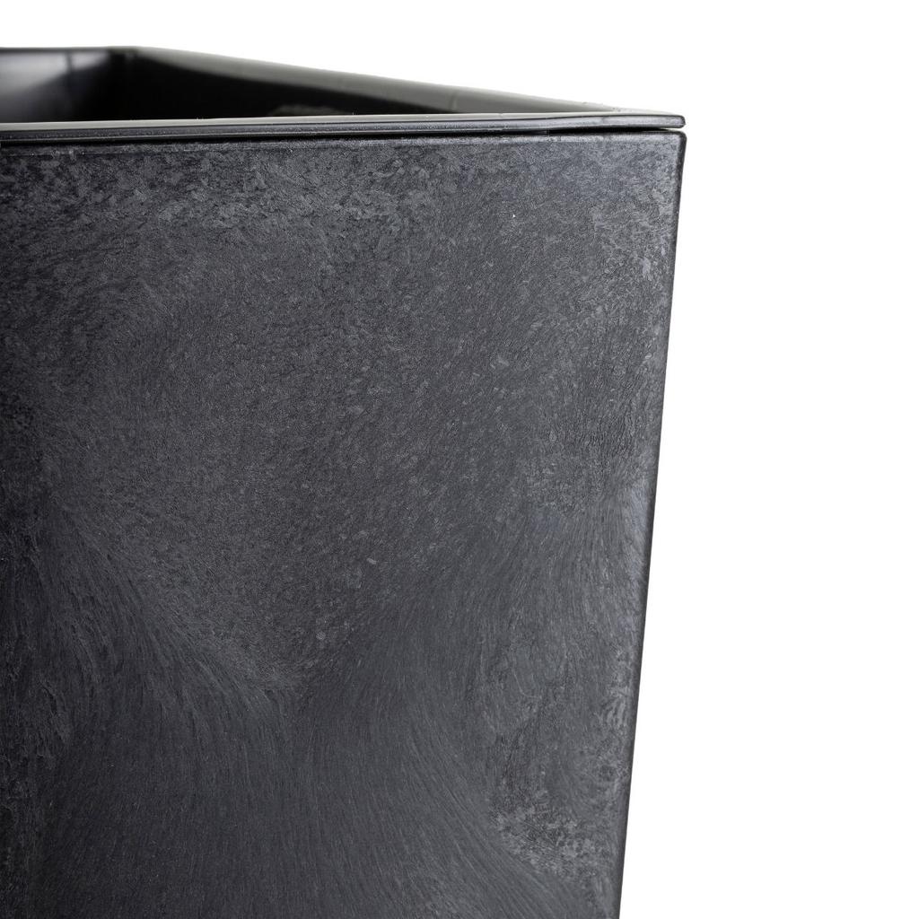 Set of Large Modern Black Concrete Flower Pots 3 Pcs