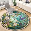 1pc Hummingbird Flowers Office Round Rug, Carpet for Office, Gaming, Lightweight Round Floor Mat yy260205019