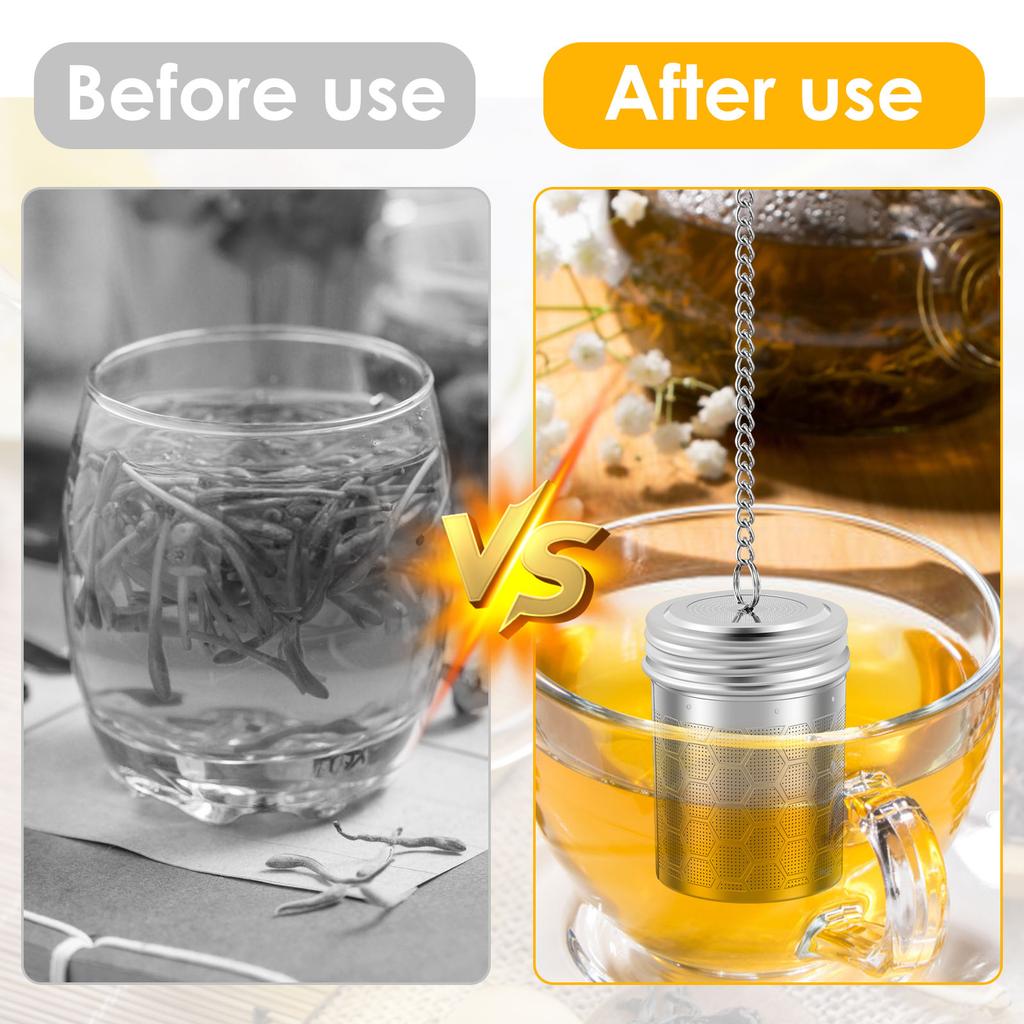 2/4Pcs Stainless Tea Filter Loose Tea Drainer Anti-Scald Multi-Purpose Coffee Tea Strainer Teaware Home Kitchen Accessories