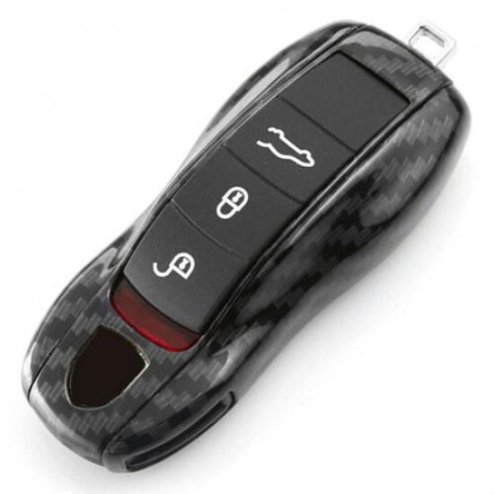 Fashion Look ABS Carbon FIber Car Key Case Replacement for Porsche Cayenne 92A