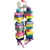 WTEMPO Building Blocks Toys For Small Medium And Large Parrots Pet Rainbow Bite String Toys Ladders 