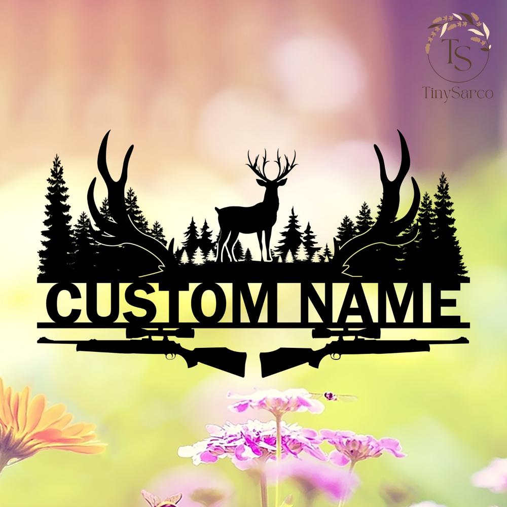 Unique Handmade Black Metal Deer Forest Wall Art Rustic Outdoor Home Decor Gift