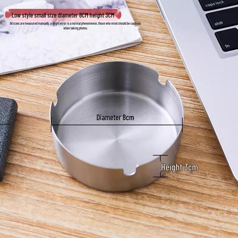 Extra Large Stainless Steel Ashtray: Windproof, Anti-Fall Design for Home, Restaurant, Hotel, or Business Gift Use