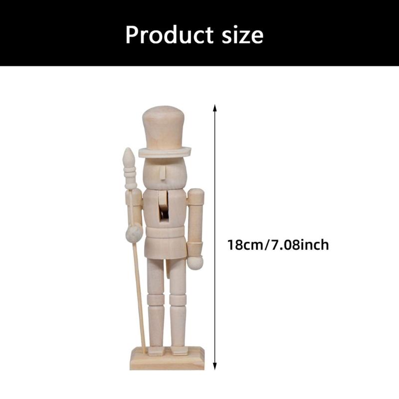 Christmas Wooden Nutcrackers To Paint Yourself,Christmas Decoration Paint Your Own Soldier Art Creative Gift Toy Gift
