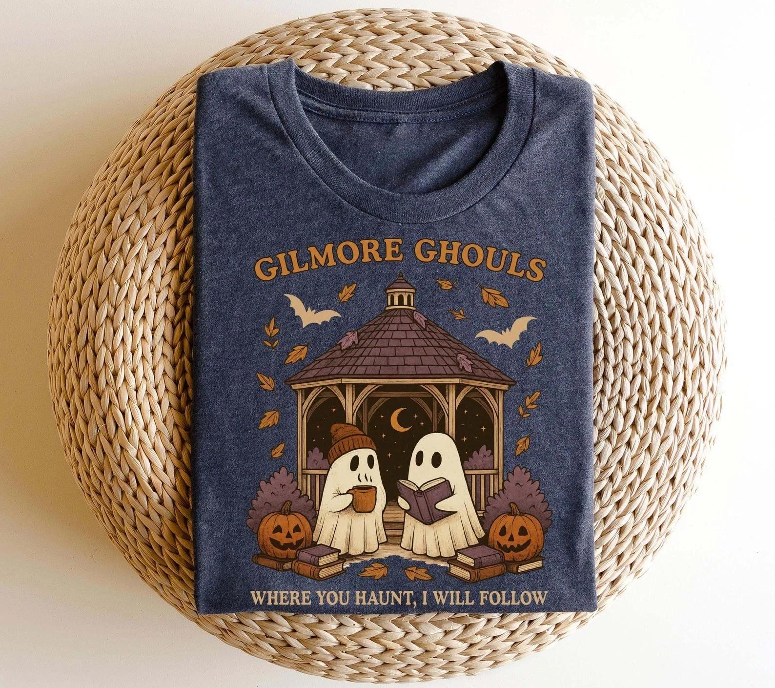 Gilmore Ghouls Shirt, Where You Haunt I Will Follow Shirt, Cute Ghost Halloween M