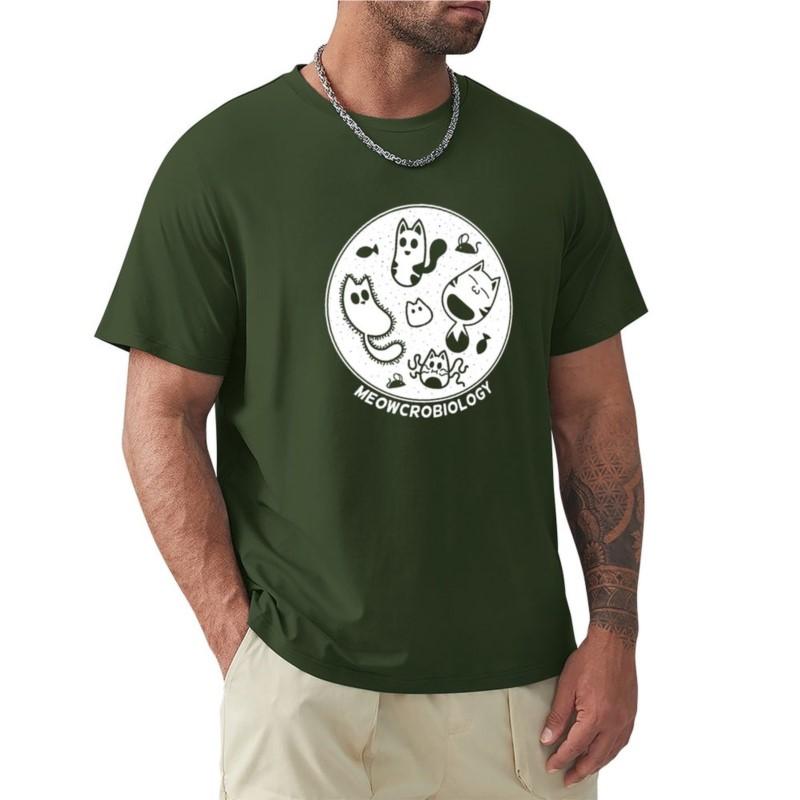 T Shirt Aesthetic Clothes T Shirts for Men Cats Love Microbiology T-Shirt Short Sleeve Tee Graphic