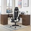 Chaise gamer - Foxsport - Ergonomique - Repose-pieds télescopique - Réglable en hauteur - Cuir blanc