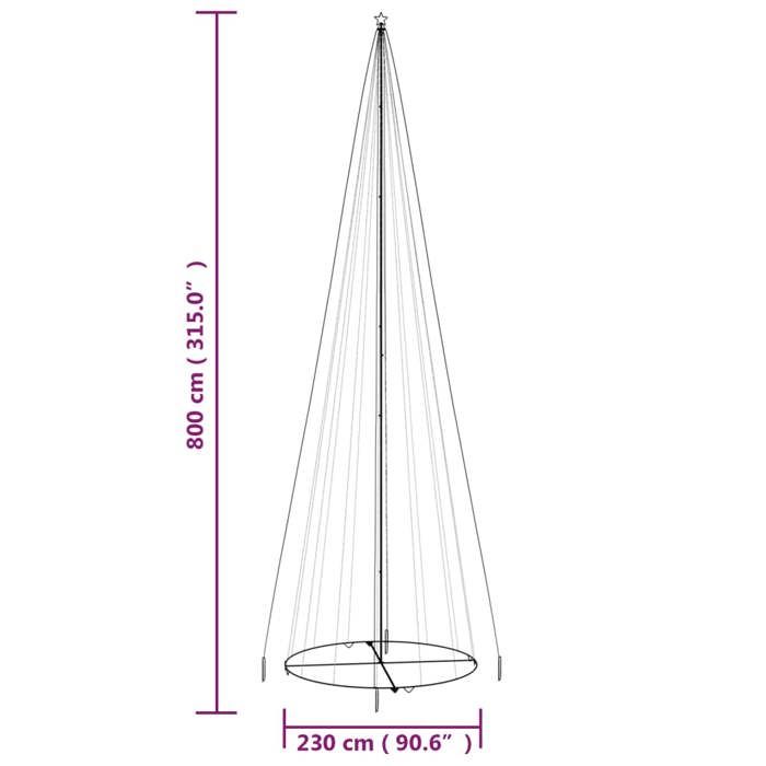 VidaXL Christmas Tree Cone LED Christmas Tree Holiday Decoration Christmas Ornament Party Ornament 1134 Colorful LEDs 343501