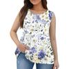 Damenmode Übergröße Rundhals Ärmellos Lässig Print Lockerer Pullover