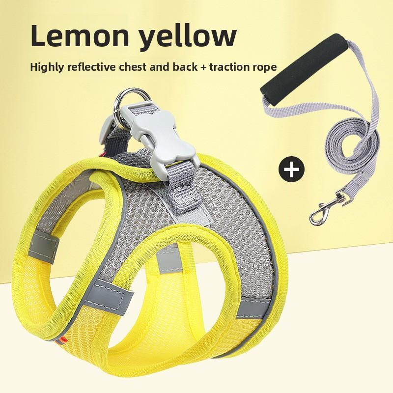

Поводок для домашних животных для улицы, Светоотражающий поводок для собак малых и средних пород, Шлейка для кошек XXS жёлтый