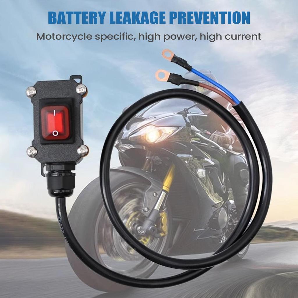 Motorcycle Power Switch Battery Disconnect Switch 30/50/100cm 12V/24V Waterproof Power Cut-off Isolator Heavy Duty Off Switch