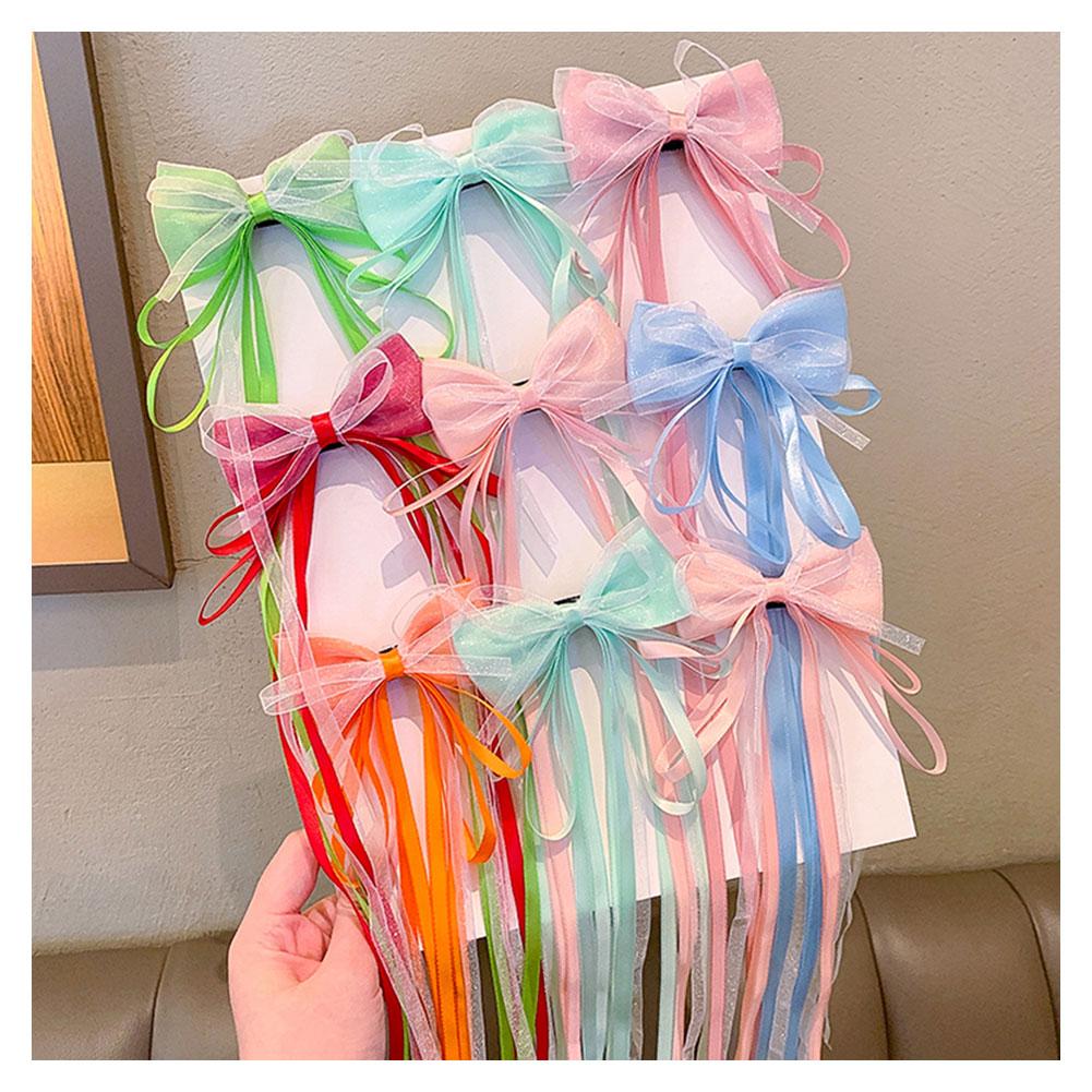 Bow Tie Ribbon Children Hair Clip Sweet Lovely Girl Multicoloured Bowknot Hairpin Versatile Hair Accessory