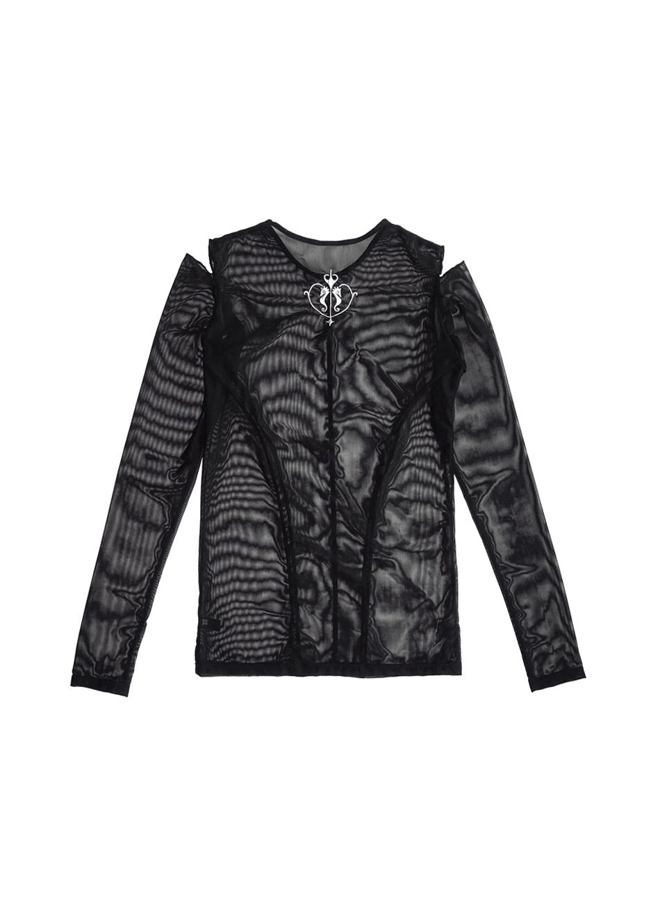 Di Pablo Mesh Seahorse Black Top