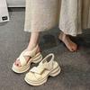 Platform-soled sports sandals women's summer 2025 new versatile beach outer wear Roman shoes soft-soled heightening women's shoes