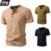 Men's Houndstooth Jacquard Henley T-Shirt - 4-Button Placket Short Sleeve Casual Slim Fit Daily Tops In 3 Versatile Color Options