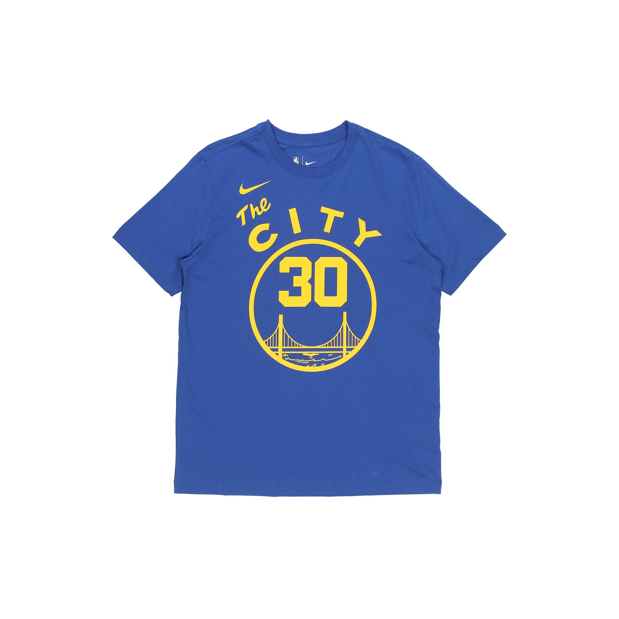 Men s Nike NBA Basketball Sports Printing Short Sleeve Golden State Warriors Curry 30 Blue T-Shirt CT9913-497 M